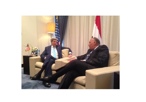 لقاء وزير الخارجية المصري ونظيره الأمريكي