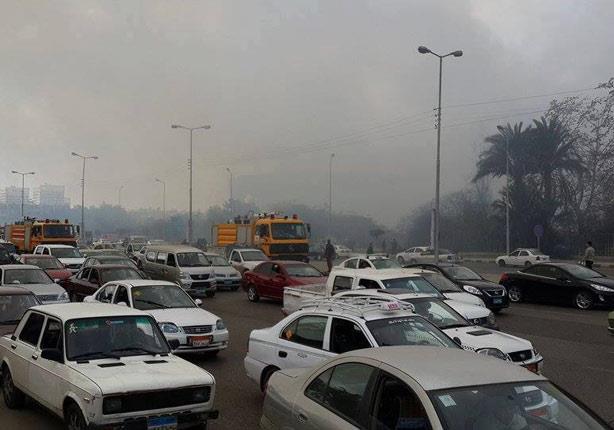 نشب حريق هائل بأرض المعارض بمدينة نصر