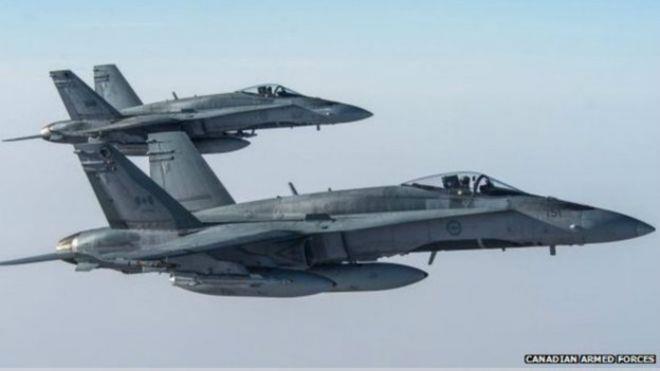 شاركت مقاتلتان كنديتان من نوع (سي أف -18 أس) في ال