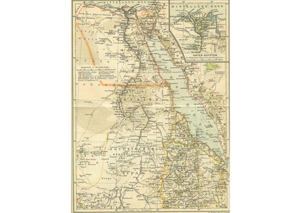 خريطة نادرة لمصر توضح مساحتها الشاسعة عام 1902