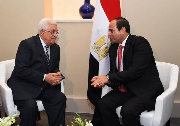 الرئيس عبد الفتاح السيسي والرئيس الفلسطيني محمود ع