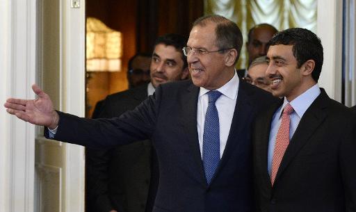 وزير خارجية الإمارات مع نظيره الروسي