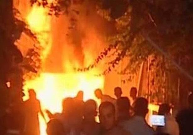 الإخوان يشعلون النيران في طريق بلبيس - الزقازيق - 