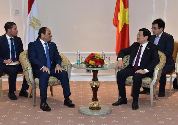 جانب من لقاء الرئيس السيسي مع رئيس فيتنام