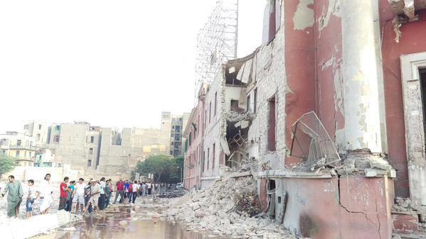 جانب من انفجار القنصلية الإيطالية بالقاهرة