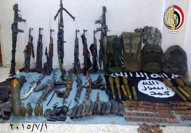 الأسلحة المضبوطة مع العناصر الإرهابية في هجمات سين