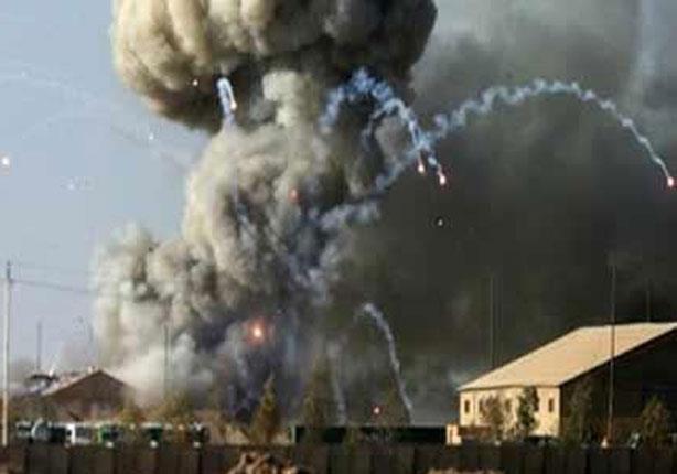 صورة ارشيفية لانفجار قذيفة بمدينة الشيخ زويد