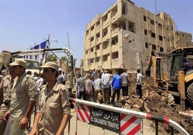 اثار انفجار استهدف مقر الأمن الوطنى بشبرا  