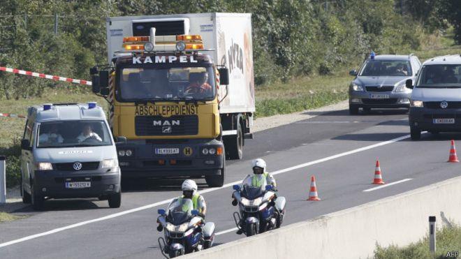 عثرت الشرطة النمساوية على الشاحنة قرب الحدود مع ال