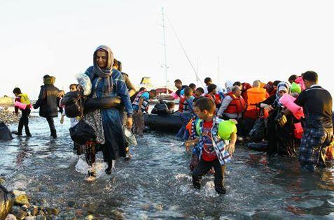 تدفق اللاجئين الى اليونان