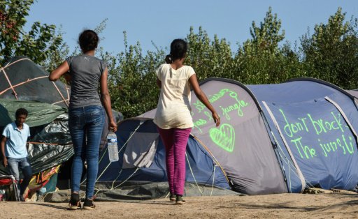 مهاجرون في مخيم نوران-فونت في 14 ايلول/سبتمبر 2016