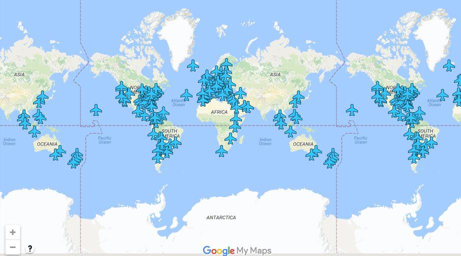 خريطة ذكية تضم رموز مرور شبكات الواي فاي في مطارات