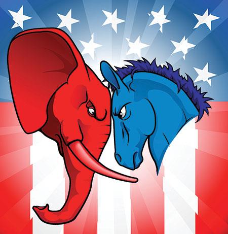 الحمار الديمقراطي أم الفيل الجمهوري