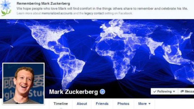 صفحة مارك زوكربرغ، مؤسس فيسبوك، عانت من نفس الخلل