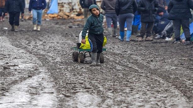 الأطفال اللاجئين من مُخيّم كاليه يُجبرون على العمل