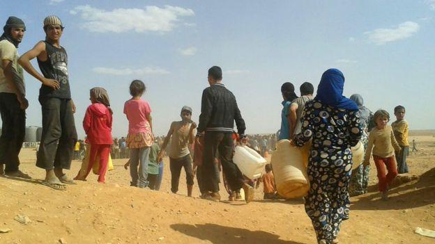 أغلب اللاجئين على الحدود الأردنية السورية من النسا