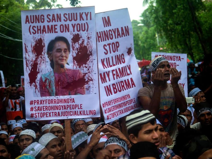 احتجاجات ضد موقف سان سو كي من مذابح المسلمين في بو