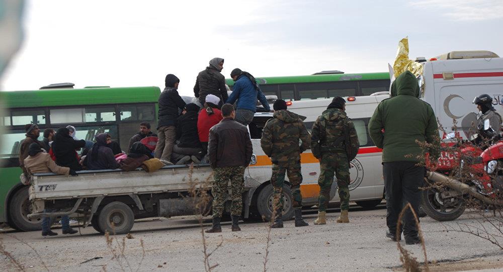 عملية إجلاء المسلحين وعائلاتهم من أحياء حلب الشرقي