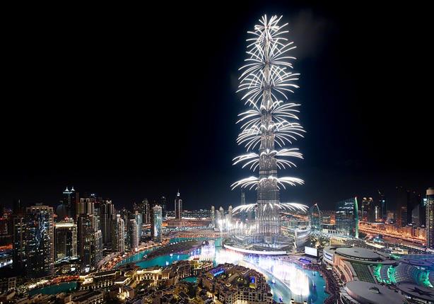 برج خليفة في احتفالات رأس السنة 2016