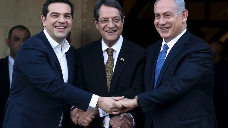 رئيس الوزراء الإسرائيلي واليوناني والرئيس القبرصي