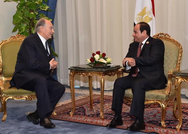 الرئيس عبد الفتاح السيسي يلتقى الأمير أغاخان