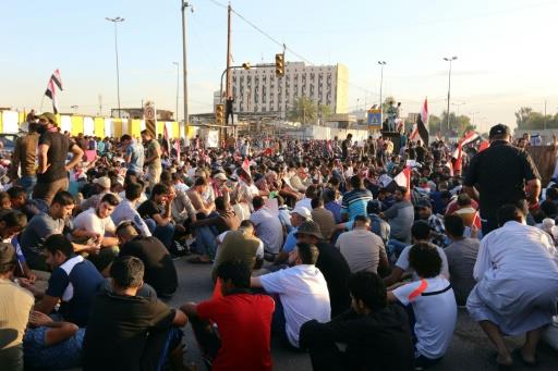 احتشاد آلاف المتظاهرين بالمنطقة الخضراء بغداد