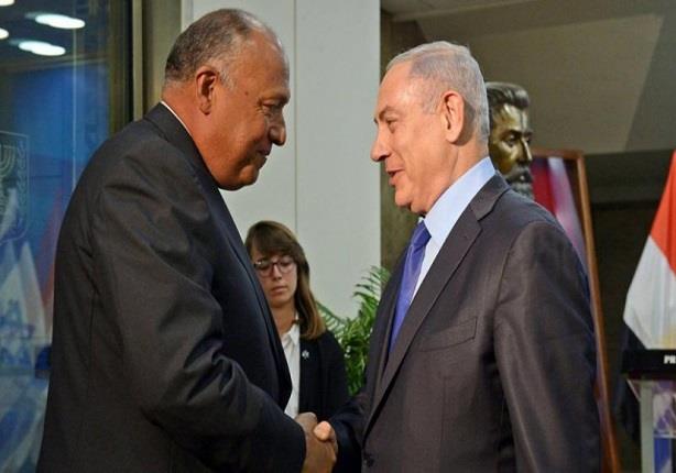 وزير الخارجية سامح شكري مع رئيس الوزراء الإسرائيلي
