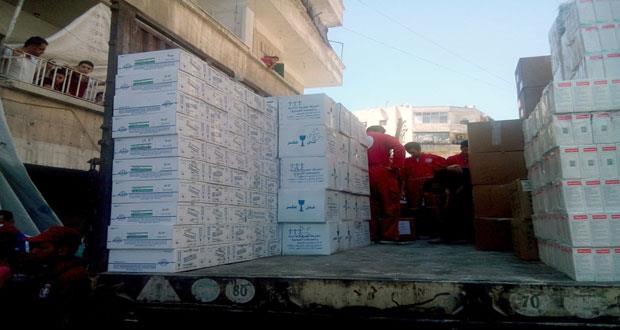 إدخال مساعدات إنسانية إلى أحياء حلب