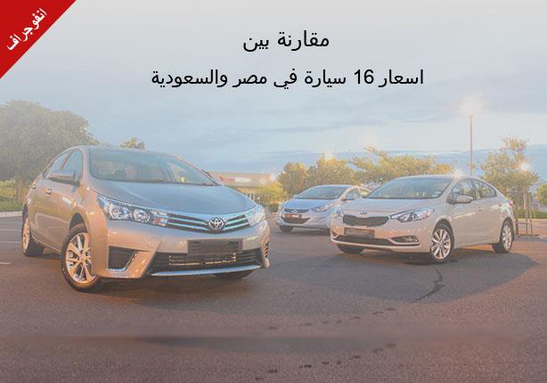 أسعار السيارات في مصر والسعودية