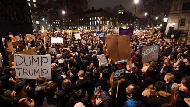 مظاهرات في بريطانيا احتجاجا على قرار ترامب