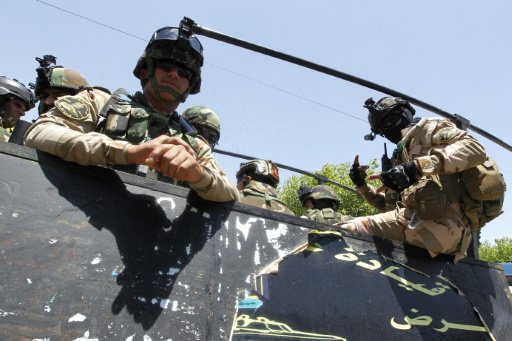 دورية امنية عراقية في بغداد في 25 حزيران/يونيو 201