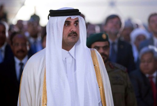 أمير قطر الشيخ تميم بن حمد آل ثاني خلال حضوره افتت