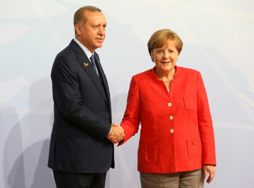 المستشارة الالمانية انغيلا ميركل مع الرئيس التركي 