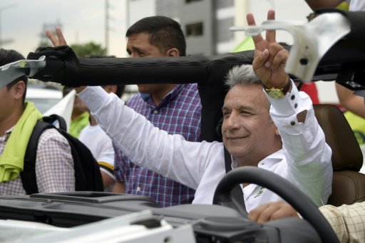 المرشح الرئاسي الاكوادوري لينين مورينو في غواياكوي