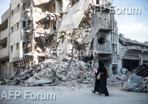 آثار الدمار على منازل السوريين بعد غارات التحالف ا