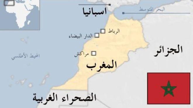 خريطة توضح الحدود المغربية الجزائرية