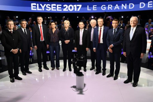 عشرة من المرشحين ال11 للرئاسة الفرنسية قبيل مناظرة