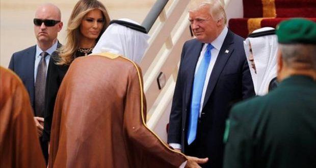 استقبال ترامب وزوجته بالسعودية