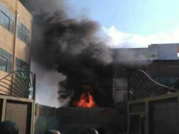 انفجار تانك غاز داخل مصنع أبورواش