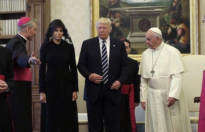 بابا الفاتيكان وترامب وميلانيا ترامب