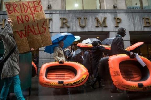 تظاهرة ضد مرسوم ترامب حول الهجرة في نيويورك في 28 