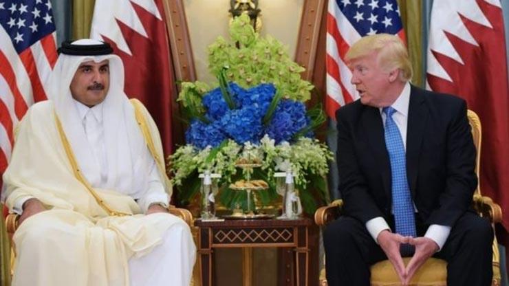  الرئيس الأمريكي وأمير قطر في قمة الرياض 21 مايو/آ