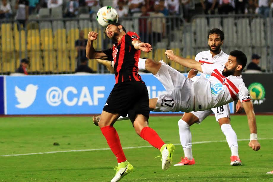 باسم مرسي خلال مباراة الزمالك واتحاد العاصمة