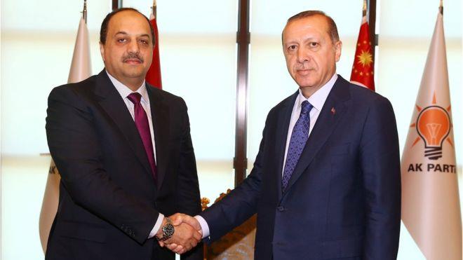 الرئيس التركي رجب طيب أردوغان (على اليمين) استقبل 