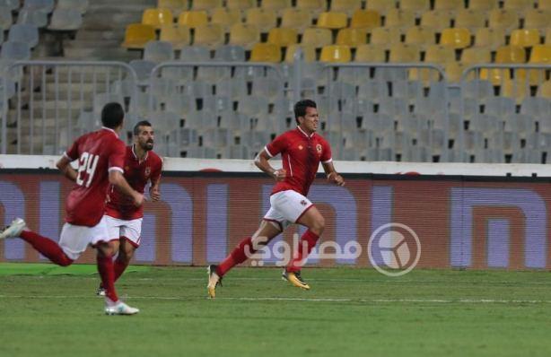 عمرو جمال يحتفل بهدف التعادل أمام المصري