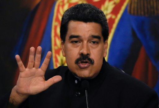 الرئيس الفنزويلي نيكولاس مادورو في مؤتمر صحافي في 