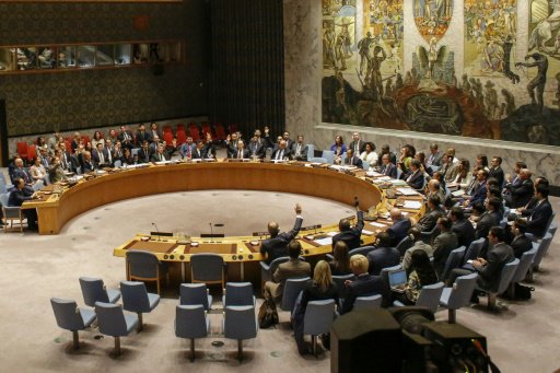مجلس الأمن خلال جلسةالتصويت على العقوبات ضد كوريا 