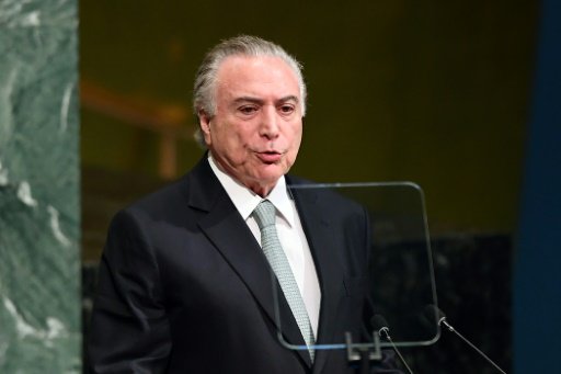 الرئيس البرازيلي ميشال تامر يلقي خطابا امام الجمعي