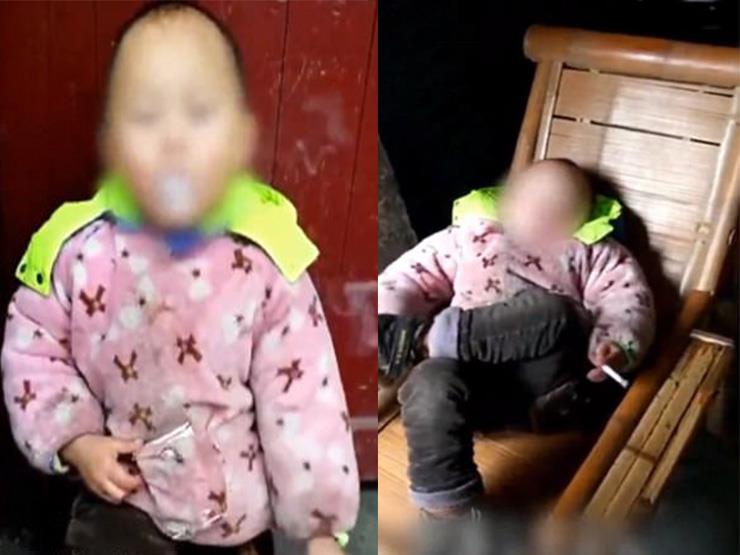   فيديو صادم لطفل صيني يبلغ 4 سنوات ويدخن السجائر 
