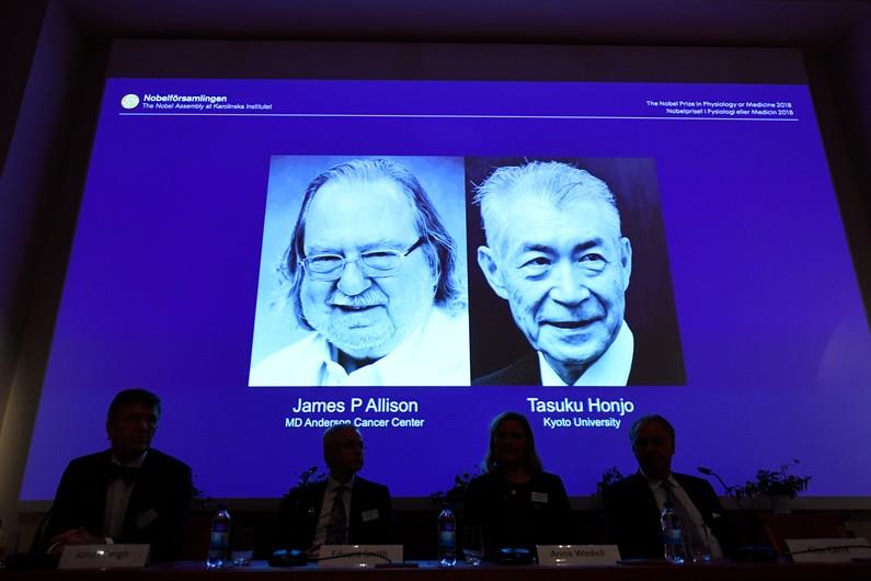 جيمس أليسون وتاسكو هونجو يفوزان بجائزة نوبل للطب